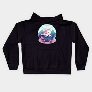 Axolotl in a Fishbowl Kids Hoodie